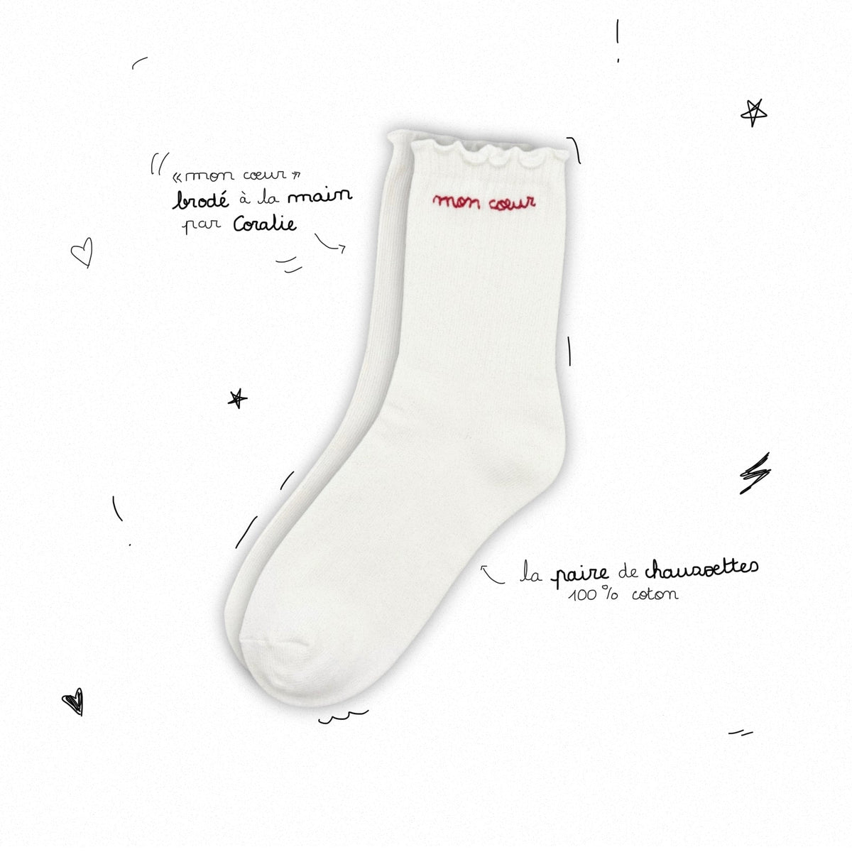 Paire de chaussettes « mon cœur » — Coralie Fischer
